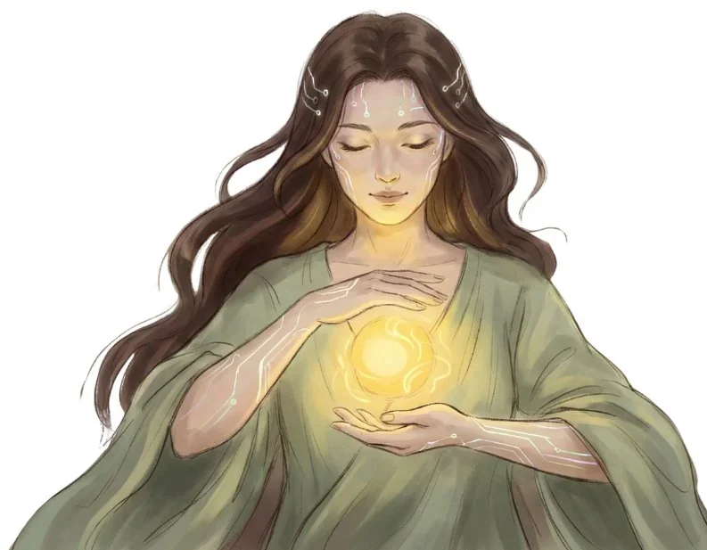 Illustration Holie, femme lumière